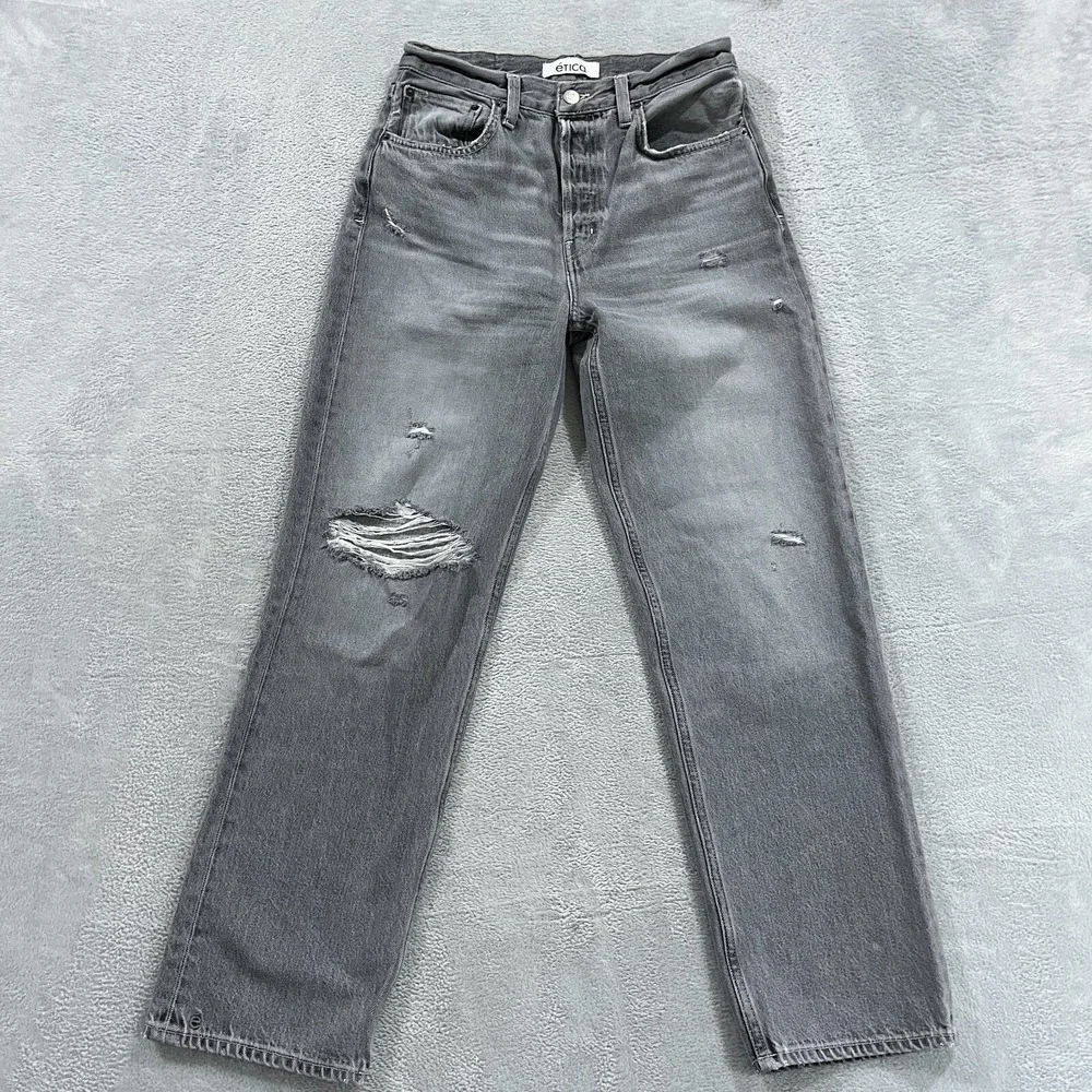 Etica Jeans 26 Tyler High Rise Vintage Straight Leg Distressed Button Fly‎ Y2K